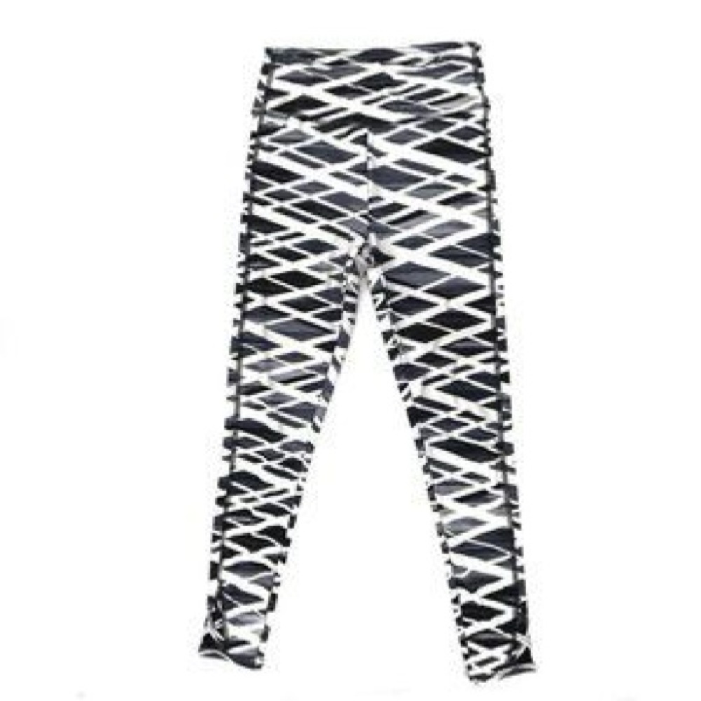 2/$15 Athletic collection-  black & white‎ striped design pants Size S
